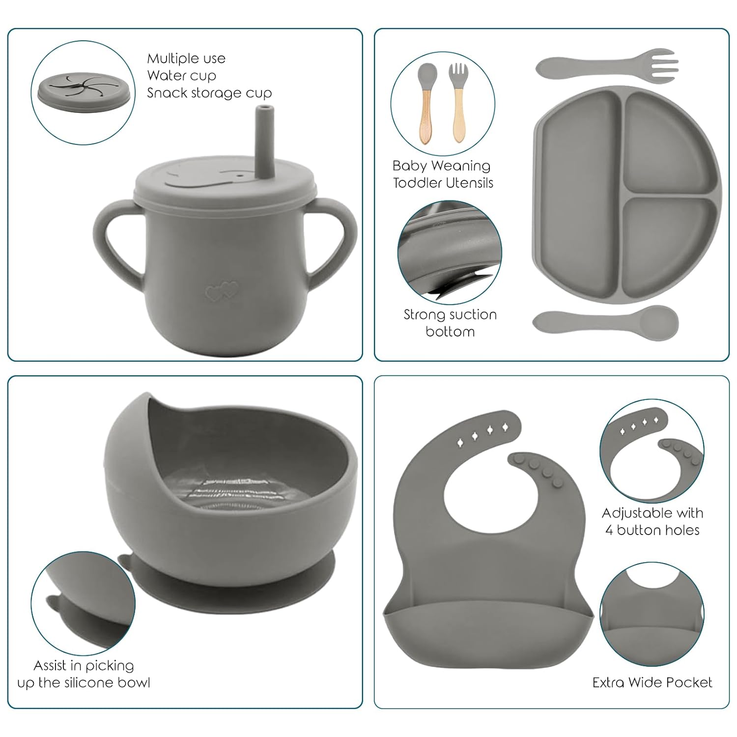 Set de Alimentación para Bebé de Silicona