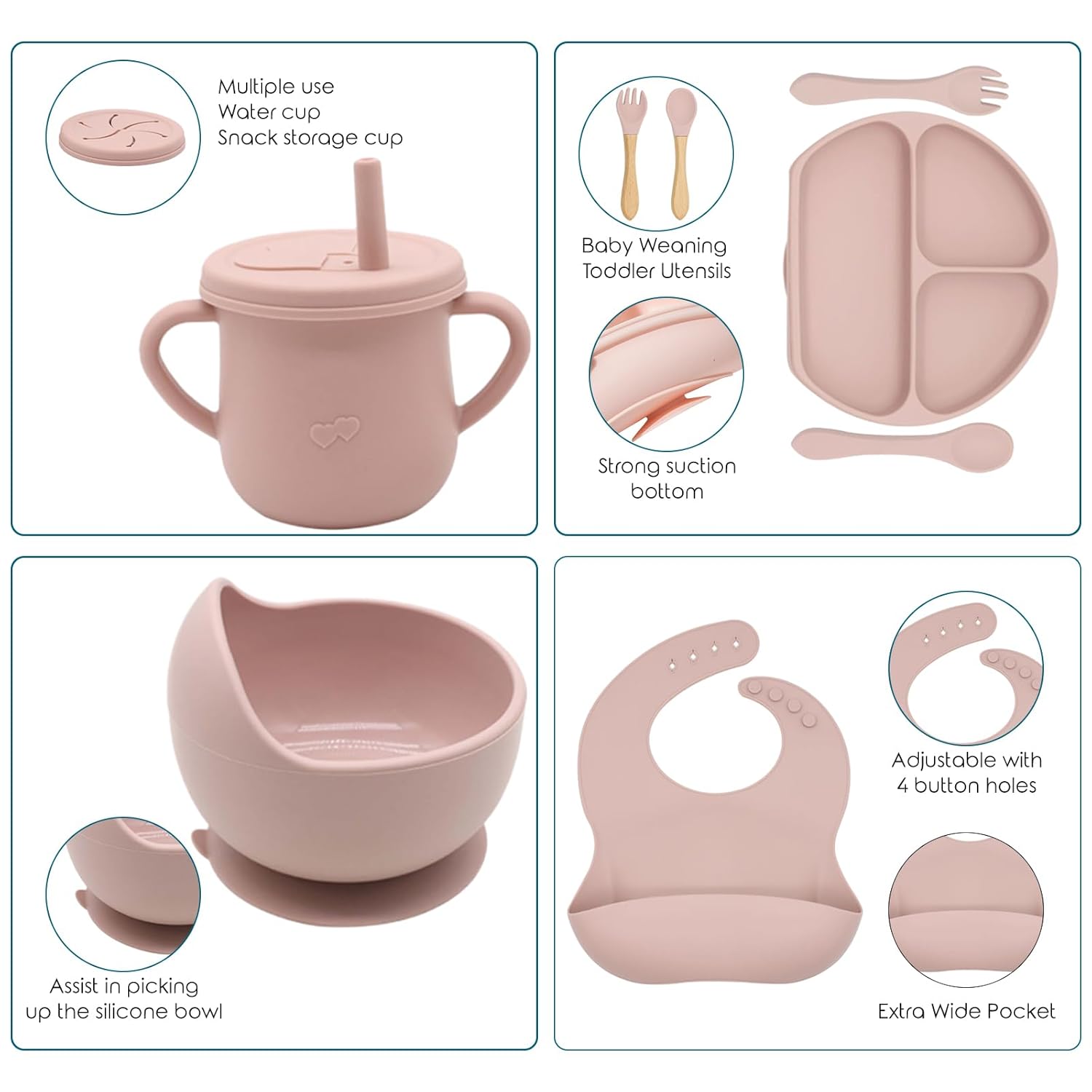 Set de Alimentación para Bebé de Silicona