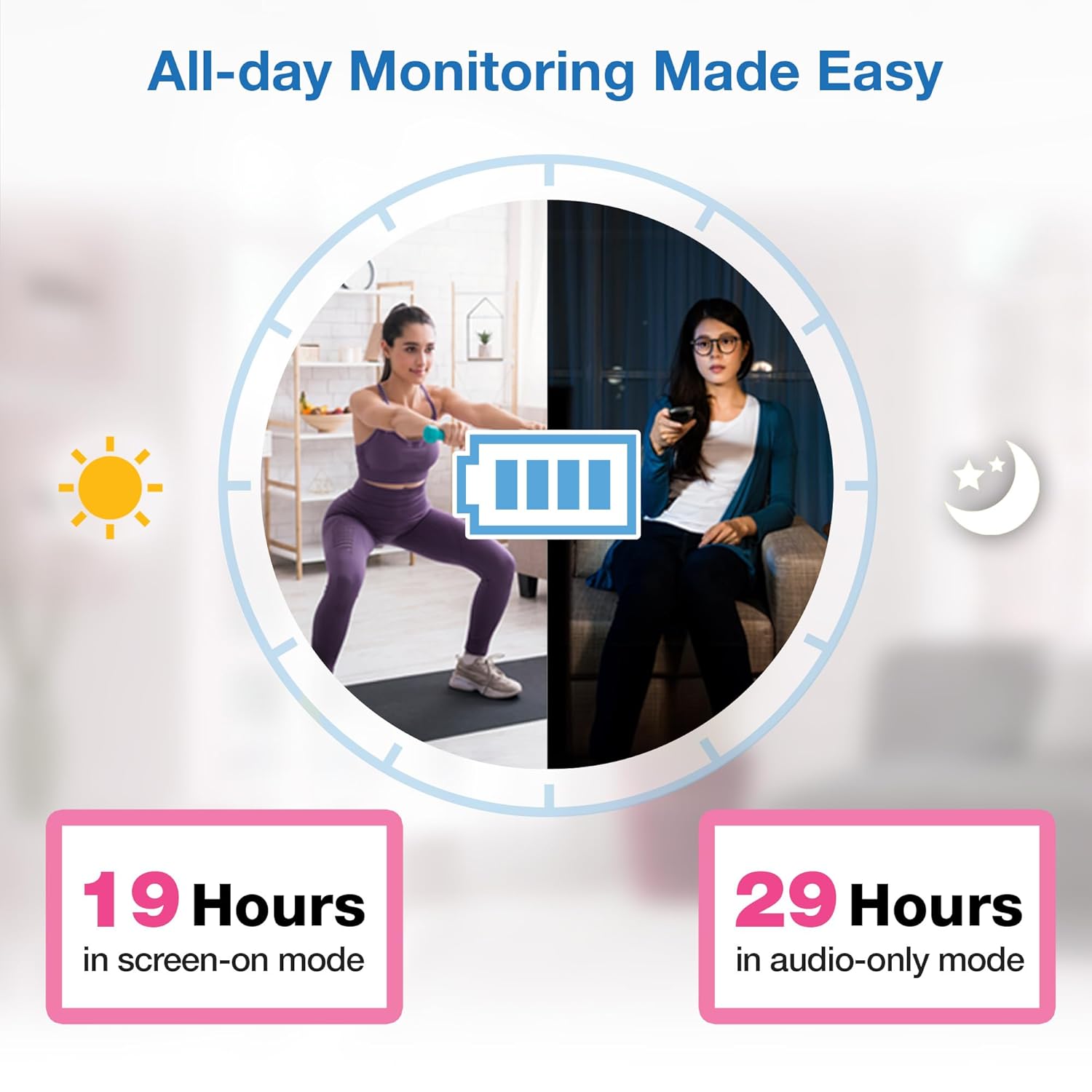 Monitor de Bebé con Cámara y Audio – Pantalla de 2.8", Visión Nocturna, Audio Bidireccional, Sensor de Temperatura y Canciones de Cuna – VTech VM819