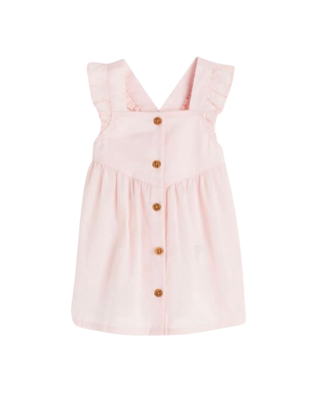 Vestido de Algodón con Recorte de Volantes
