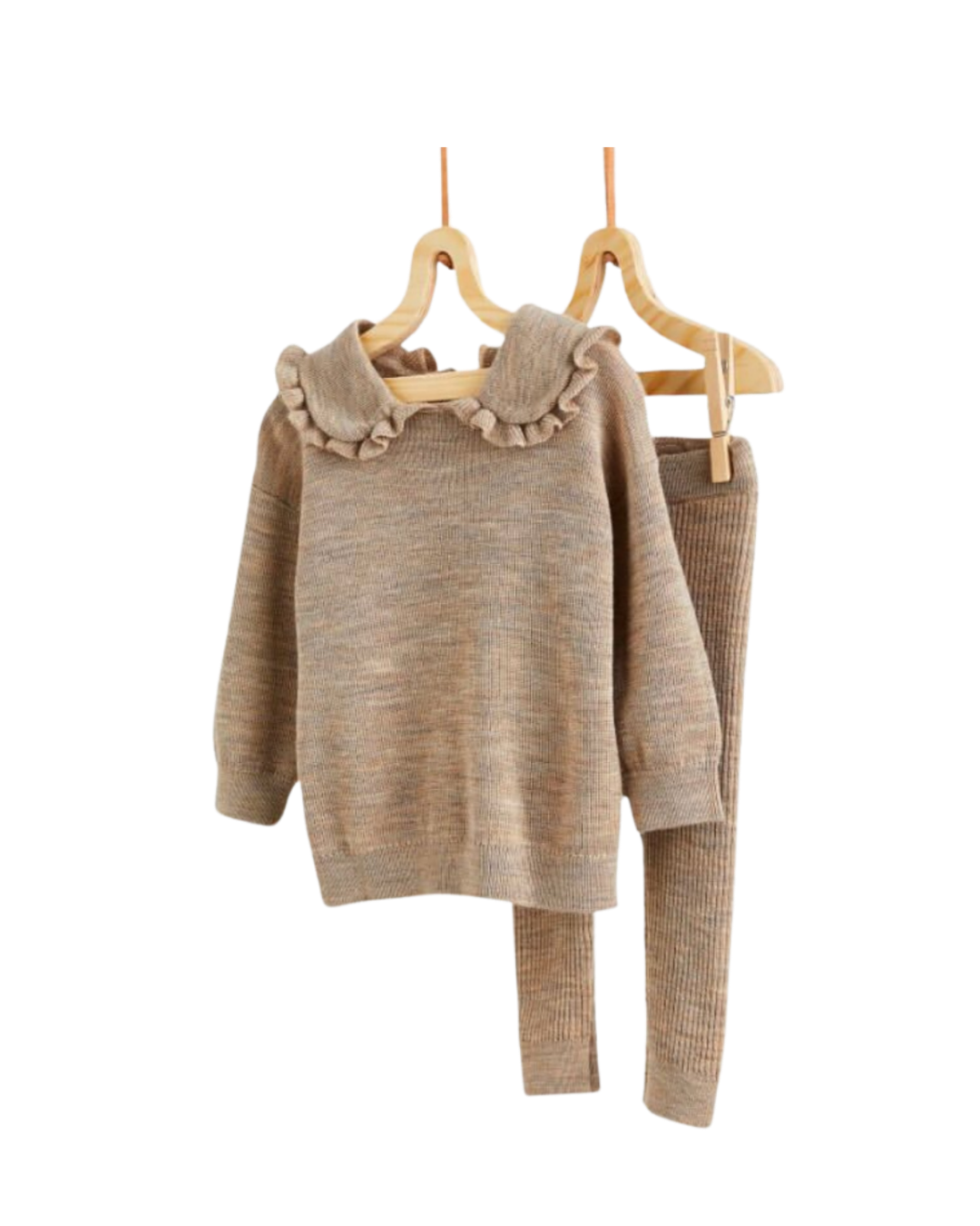 Conjunto de Algodón con Punto Acanalado de 2 Piezas